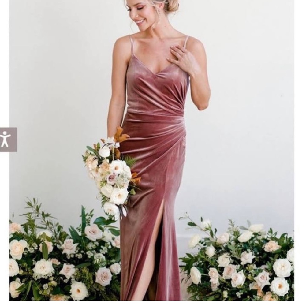 Revelry blush velvet bridesmaid dress - Rory - size 12